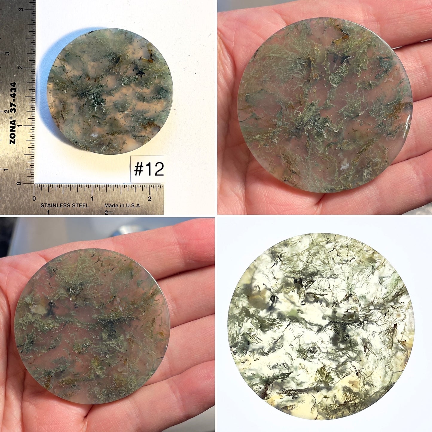 Moss Agate Round Slabs