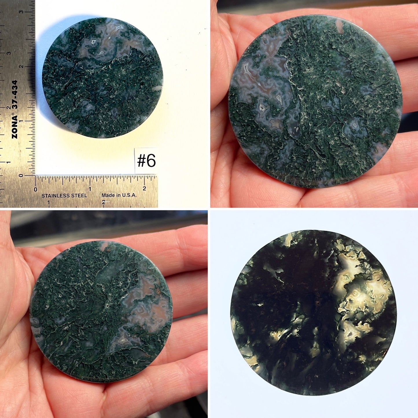 Moss Agate Round Slabs