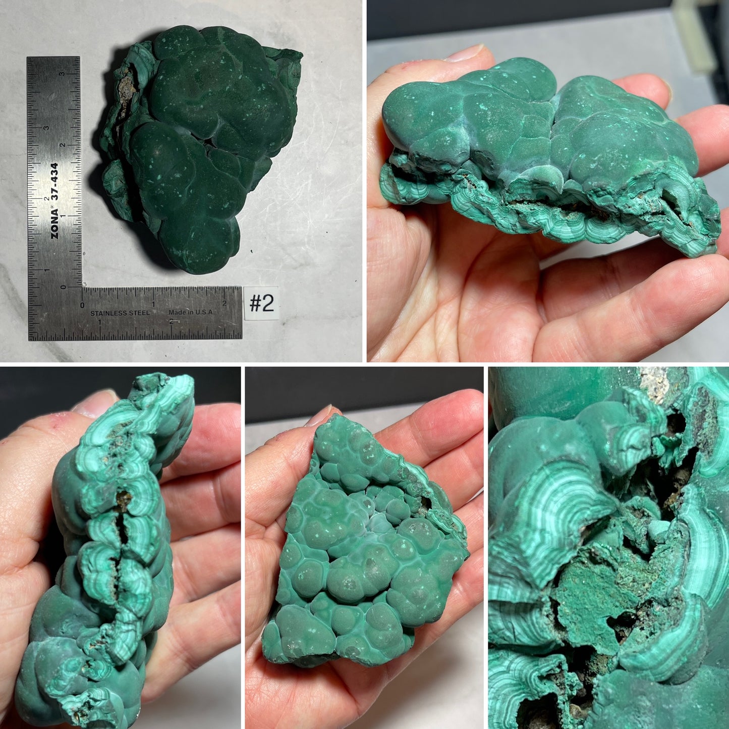 Botryoidal Crystalline Malachite