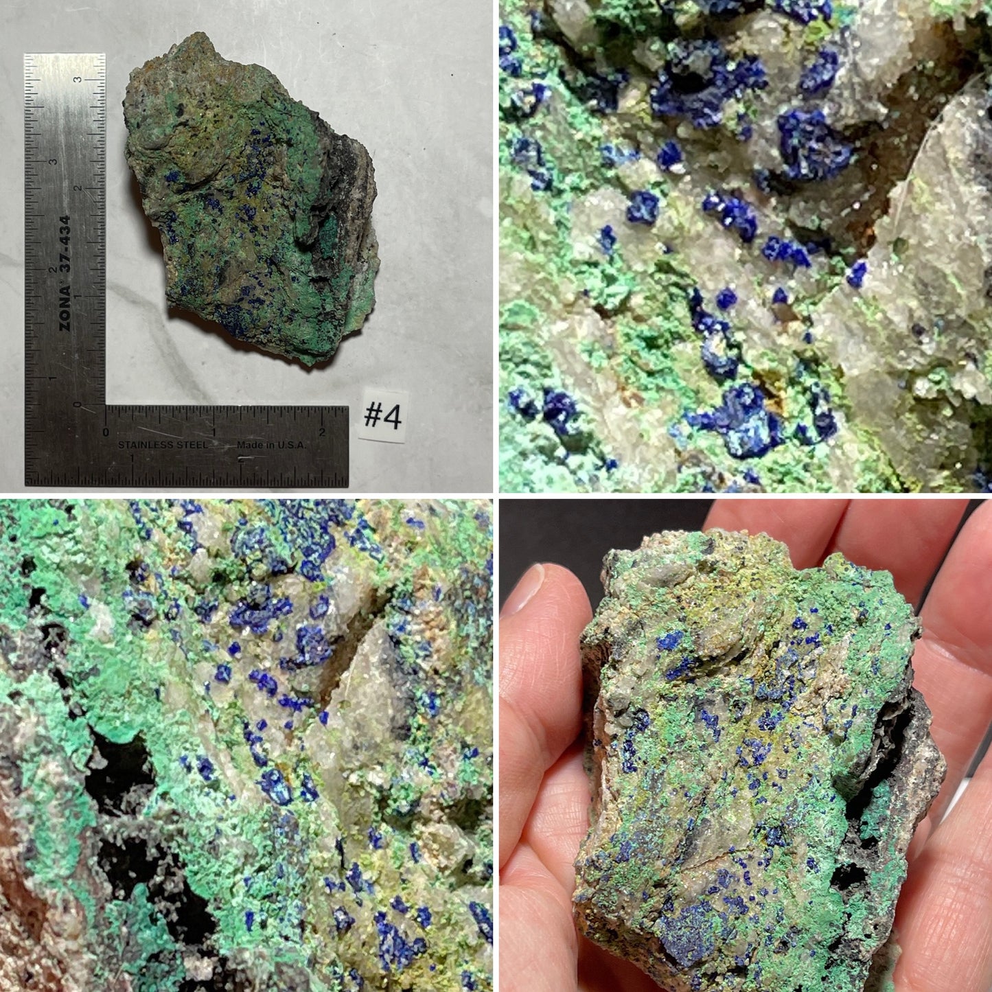 Blue Azurite & Malachite on Matrix