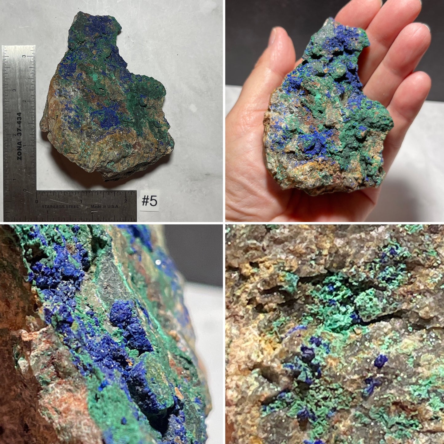 Blue Azurite & Malachite on Matrix