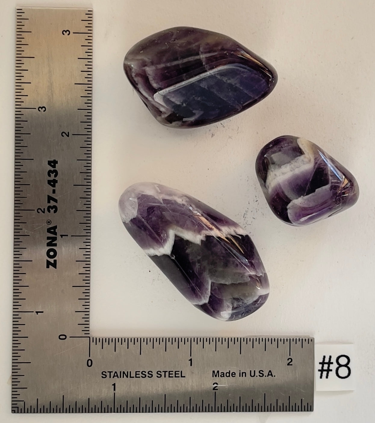 Chevron Amethyst Tumbles