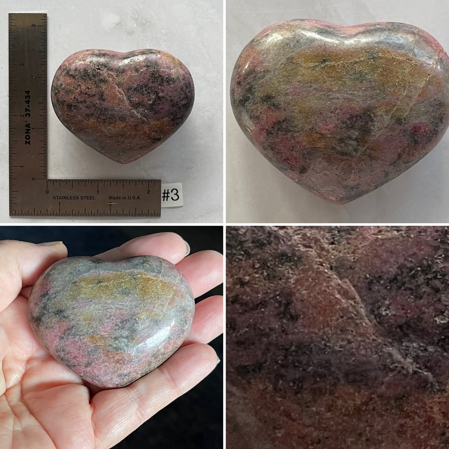 Rhodonite Heart