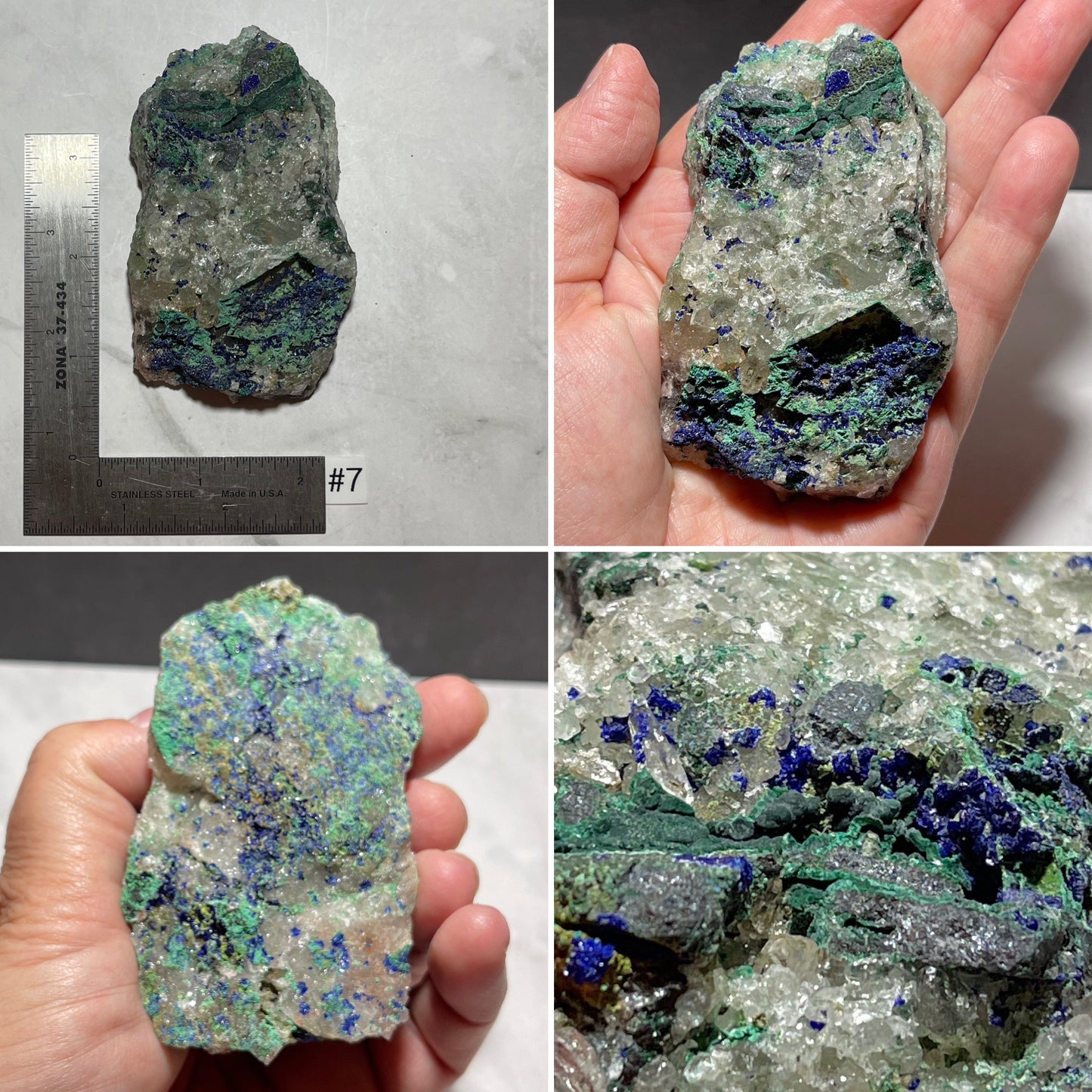 Blue Azurite & Malachite on Matrix