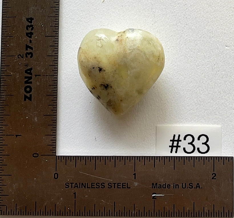 Dendritic White Opal Heart - Small