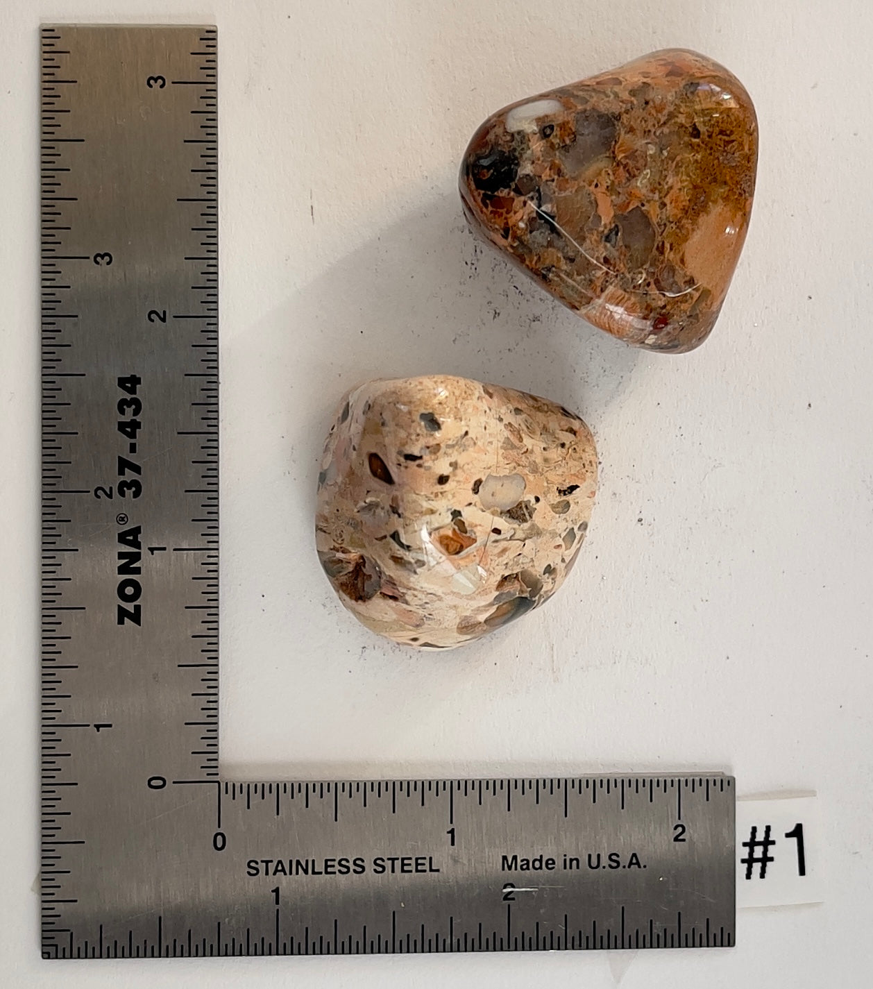 White Brecciated Jasper Tumbles