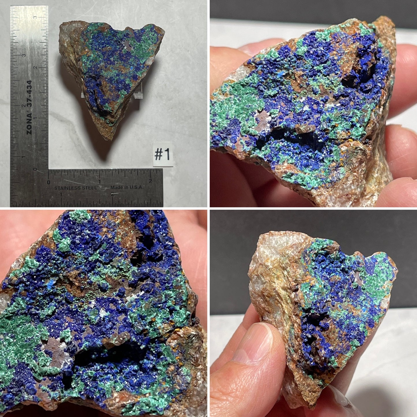 Blue Azurite & Malachite on Matrix