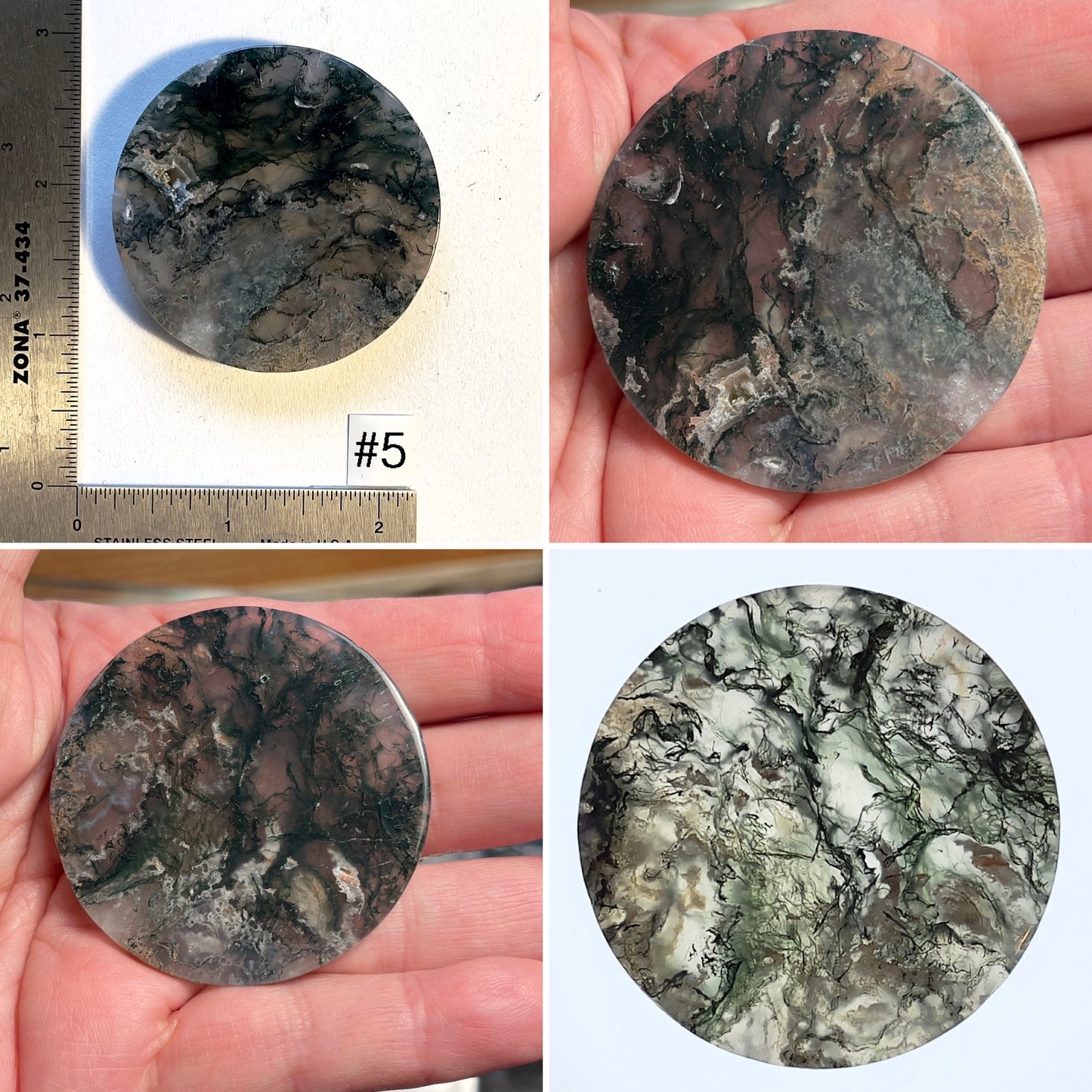 Moss Agate Round Slabs