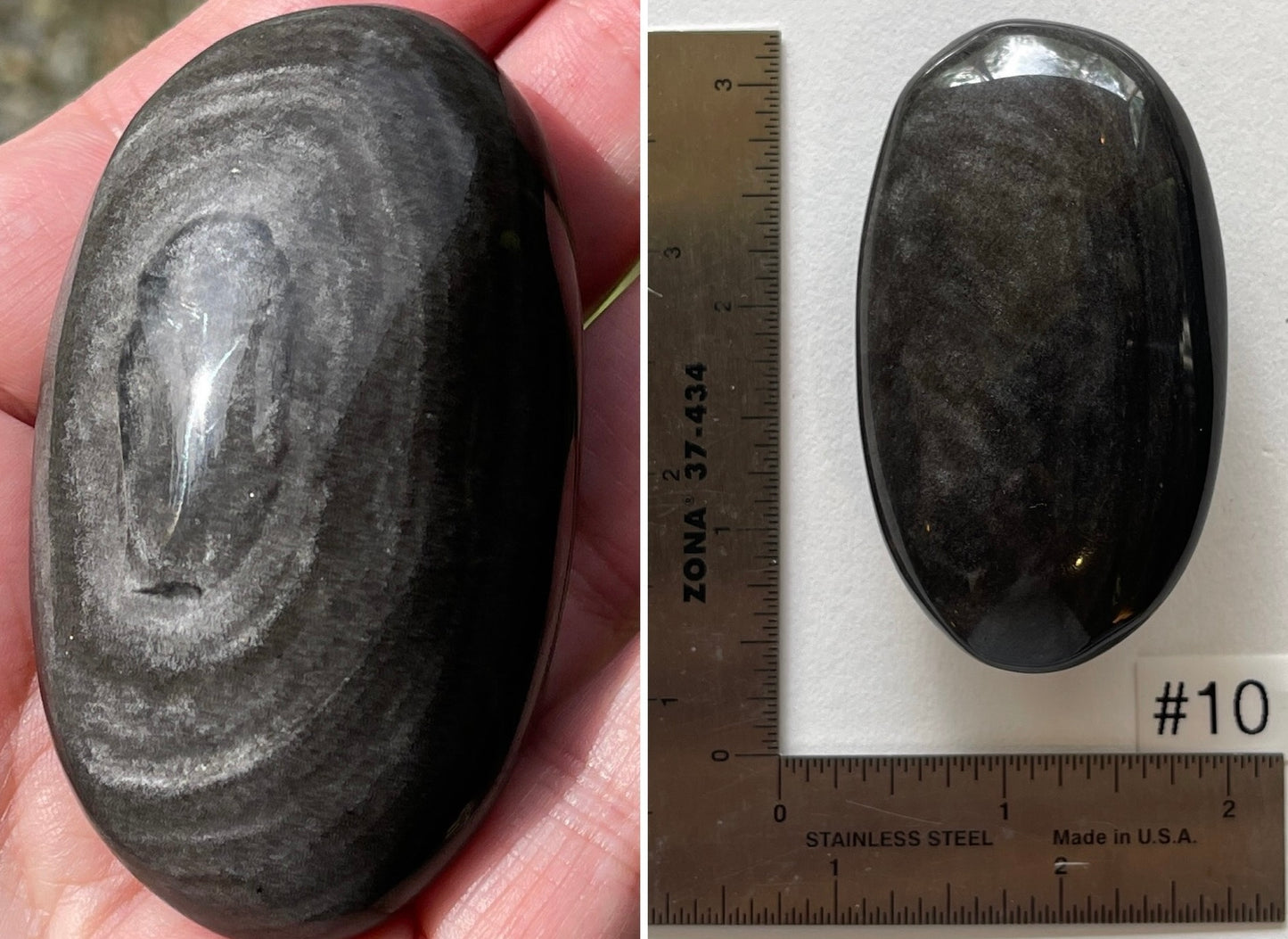 Silver Sheen Obsidian Palmstone