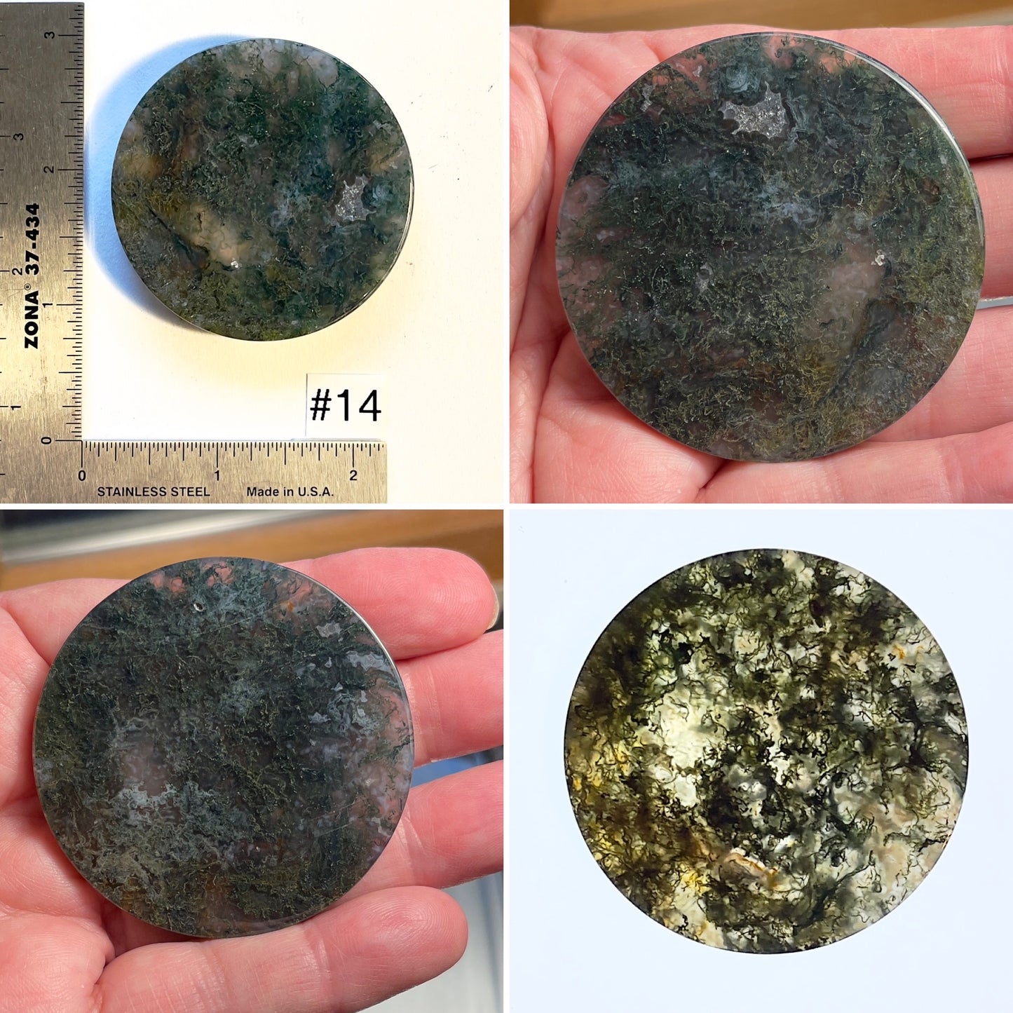 Moss Agate Round Slabs