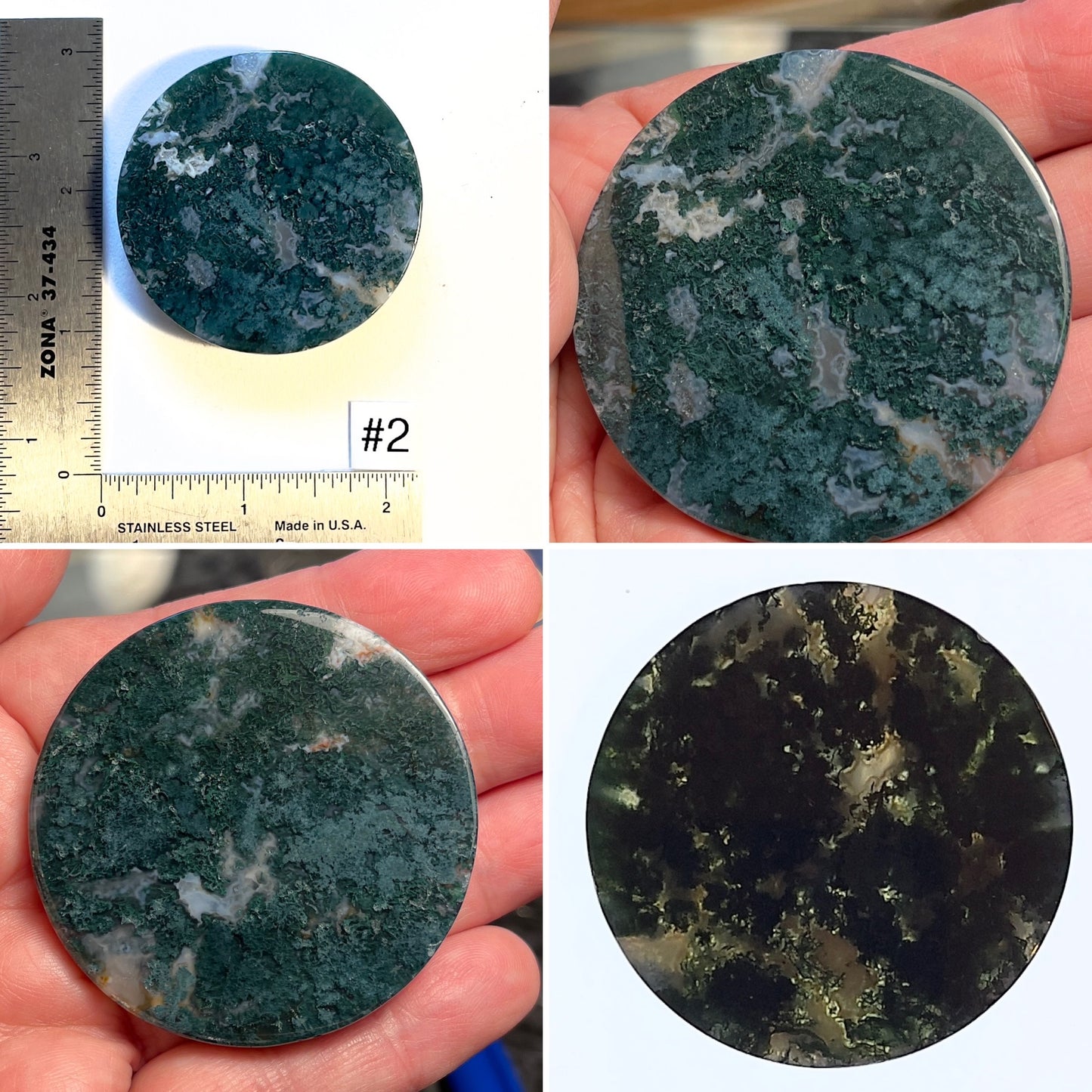 Moss Agate Round Slabs