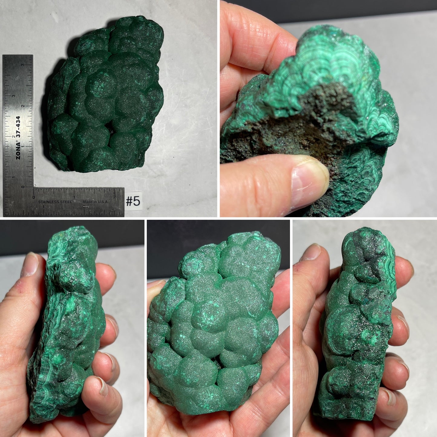 Botryoidal Crystalline Malachite