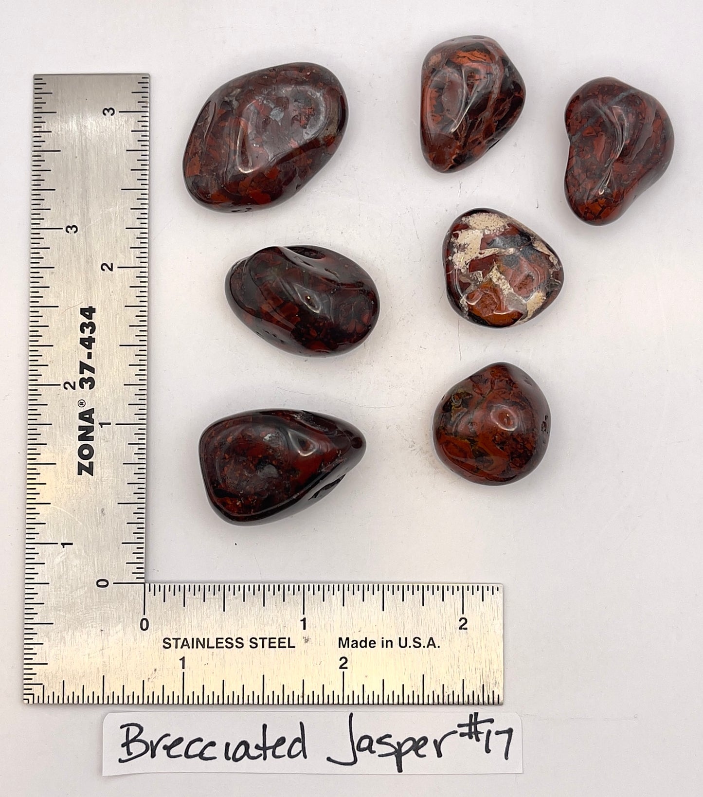 Brecciated Red Jasper Tumbles