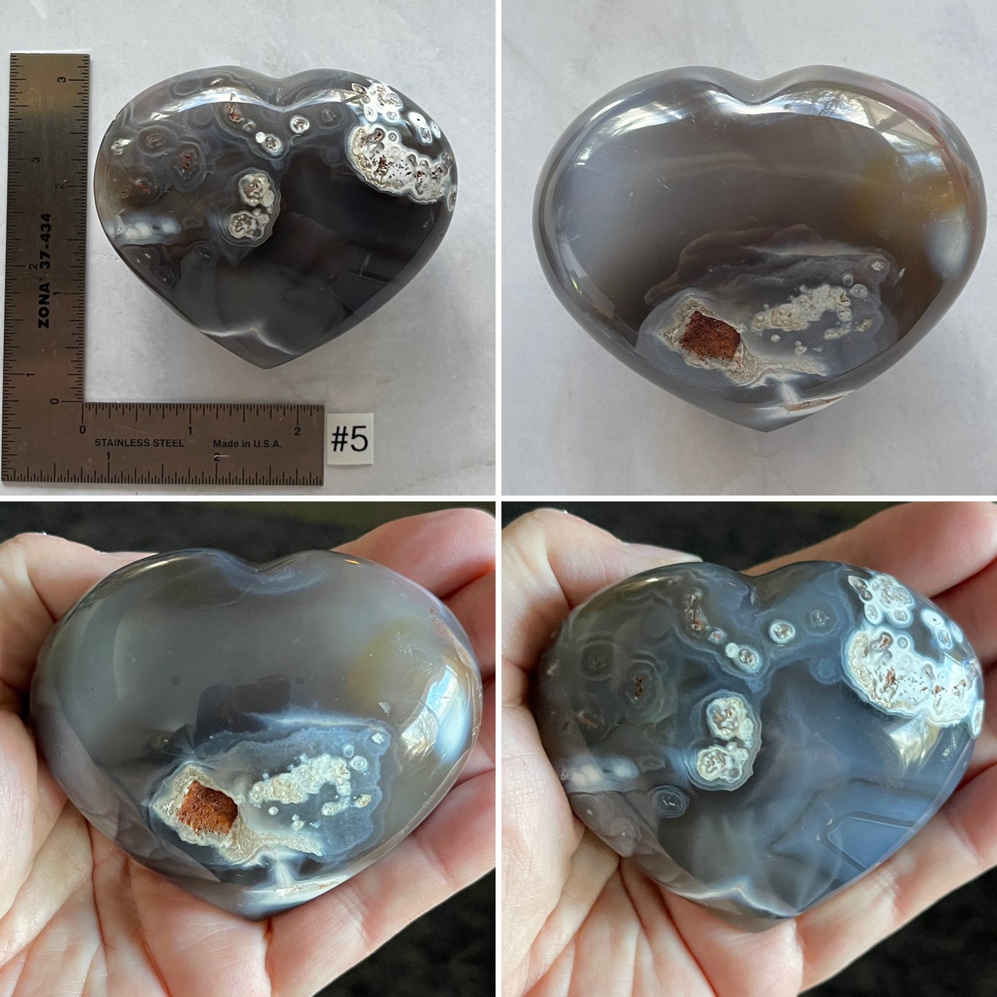 Orca Agate Heart