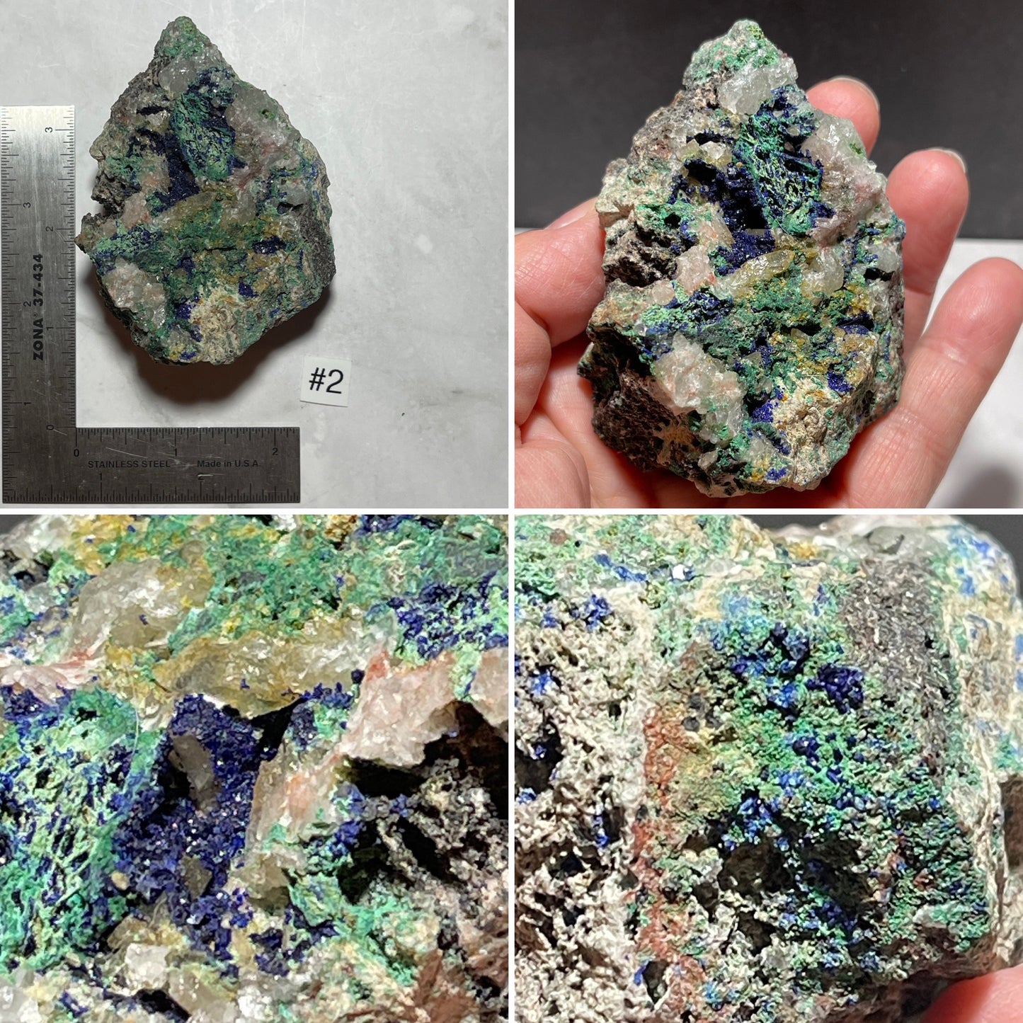 Blue Azurite & Malachite on Matrix