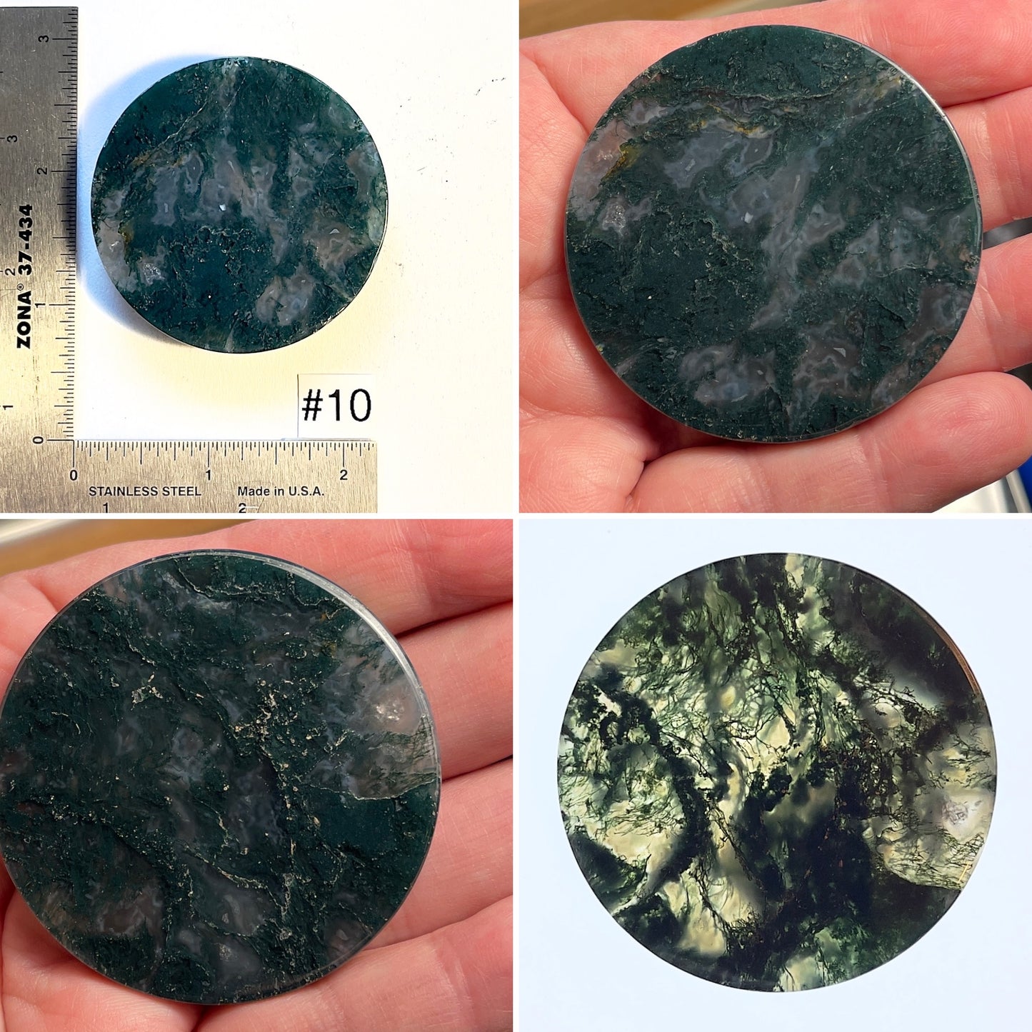 Moss Agate Round Slabs