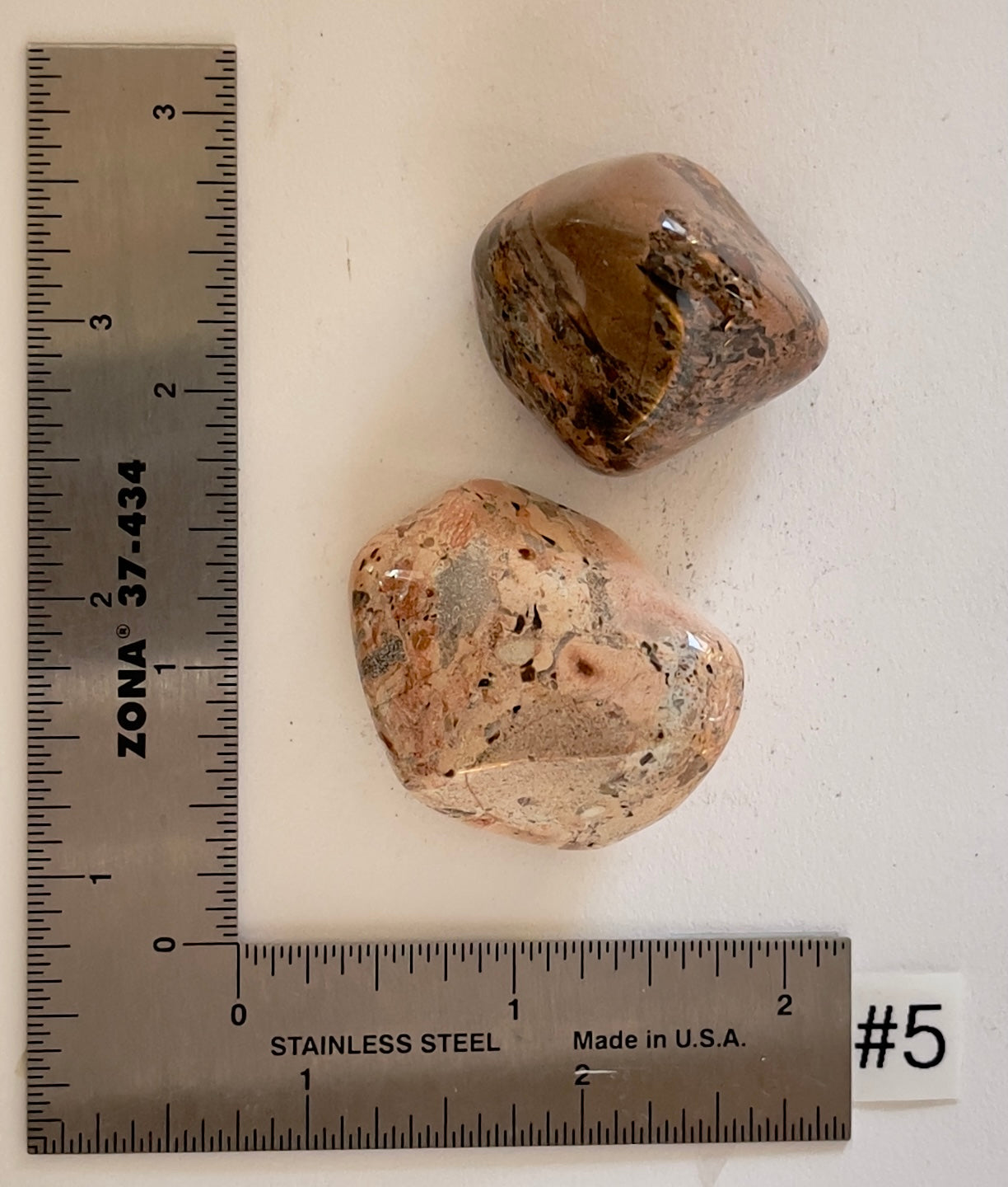 White Brecciated Jasper Tumbles