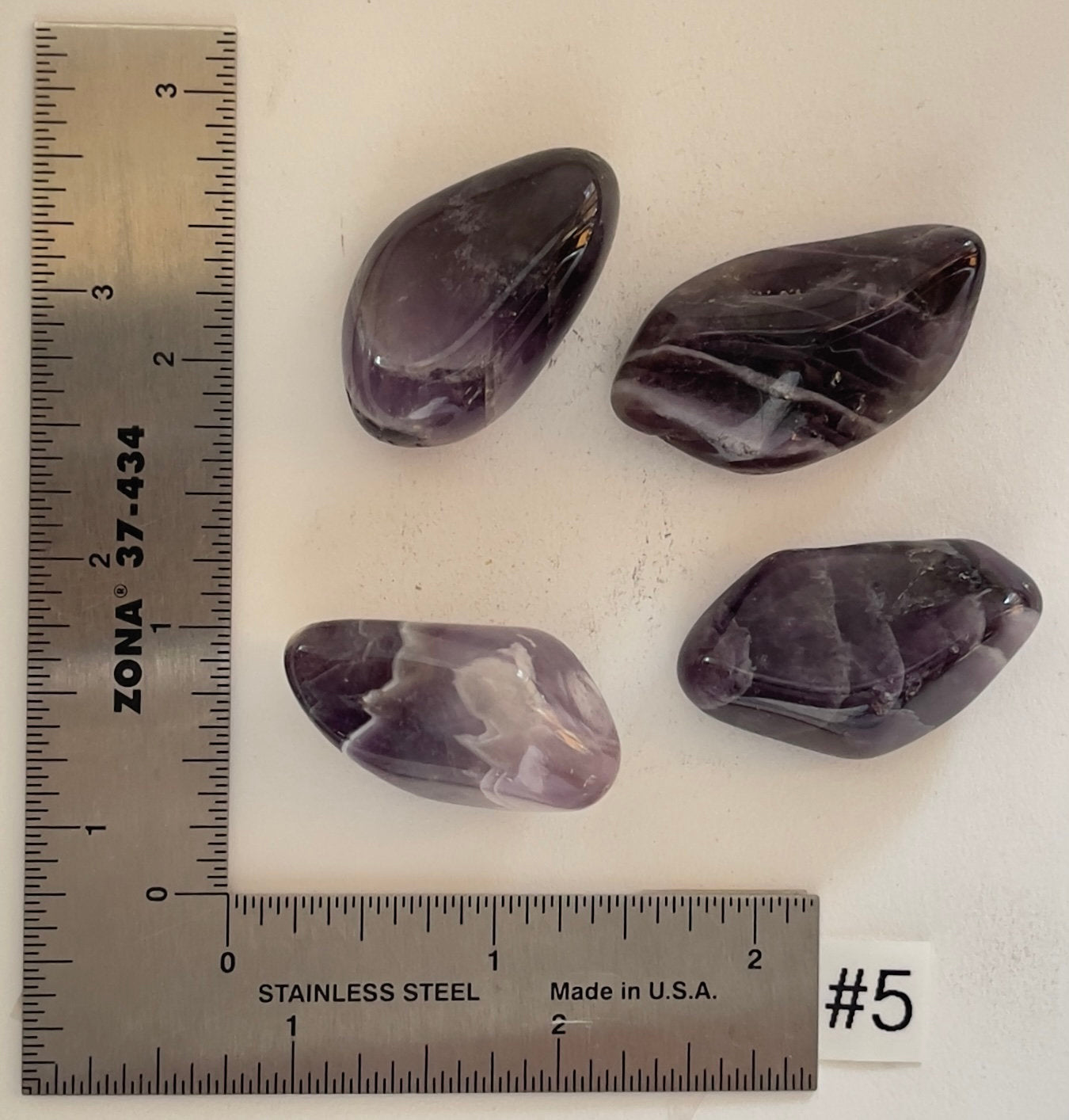 Chevron Amethyst Tumbles