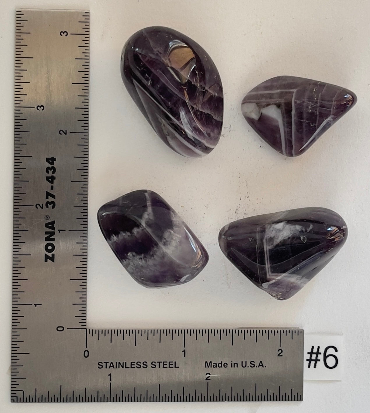 Chevron Amethyst Tumbles