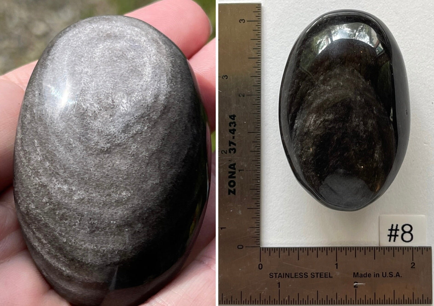 Silver Sheen Obsidian Palmstone