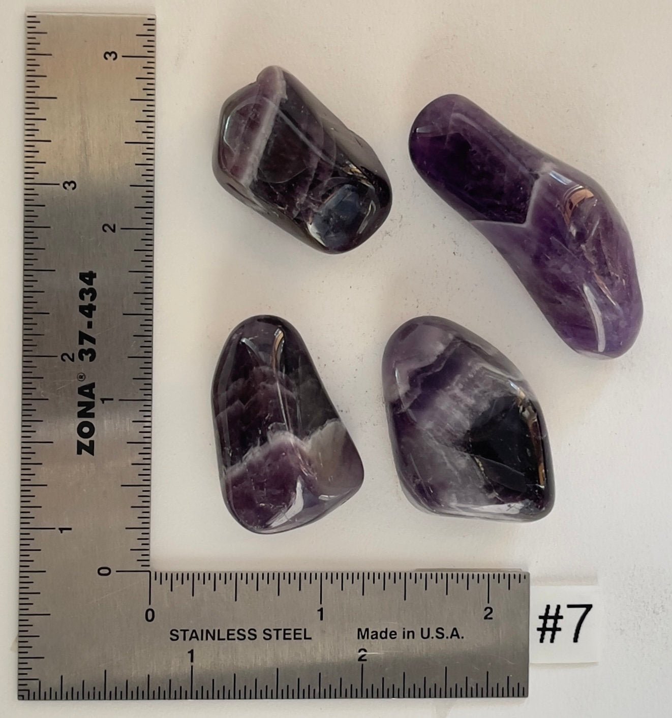 Chevron Amethyst Tumbles