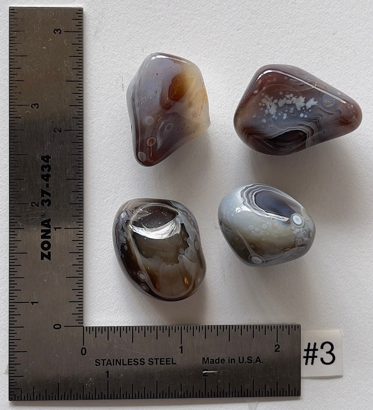 Grey Eye Agate Tumbles