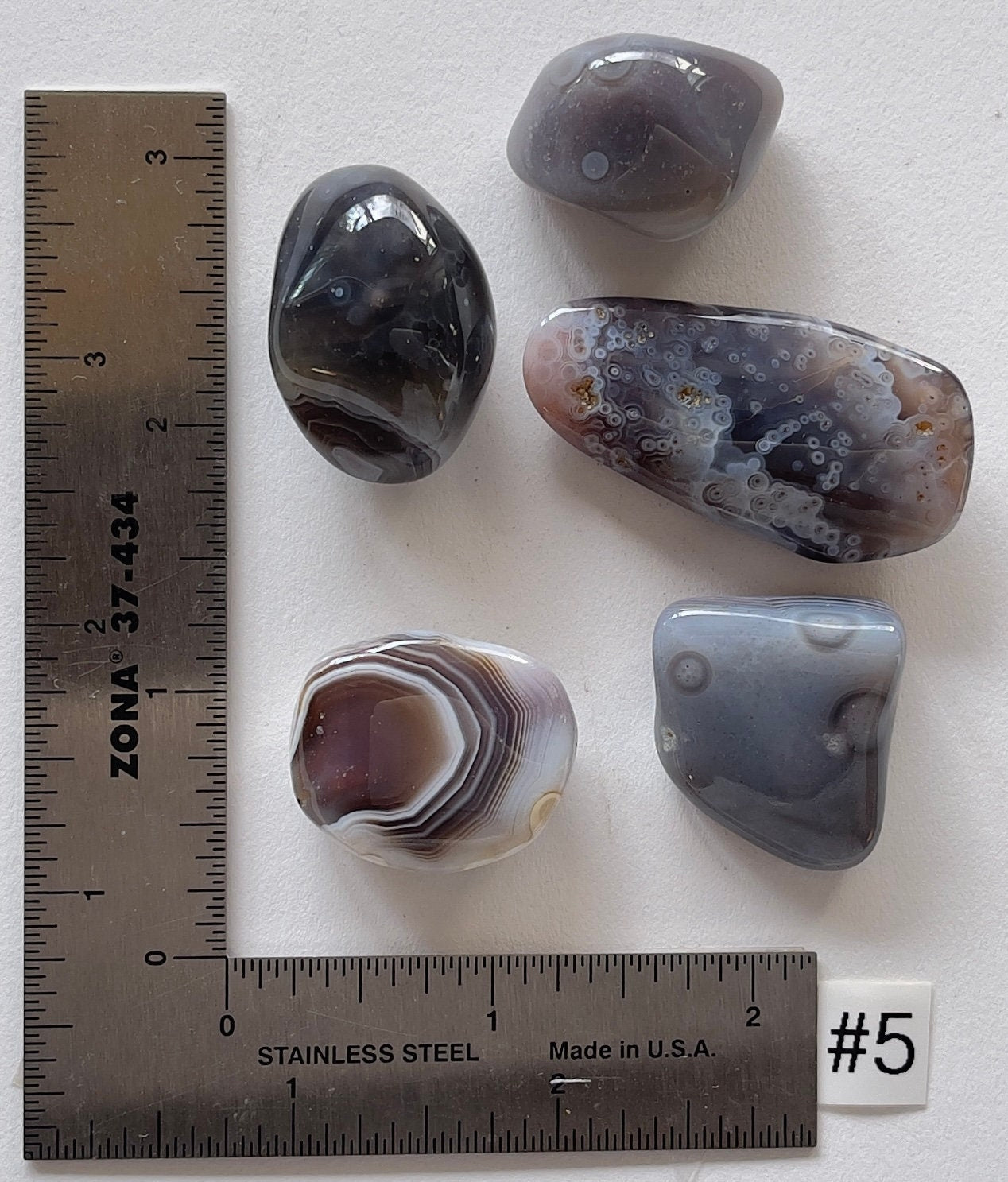 Grey Eye Agate Tumbles