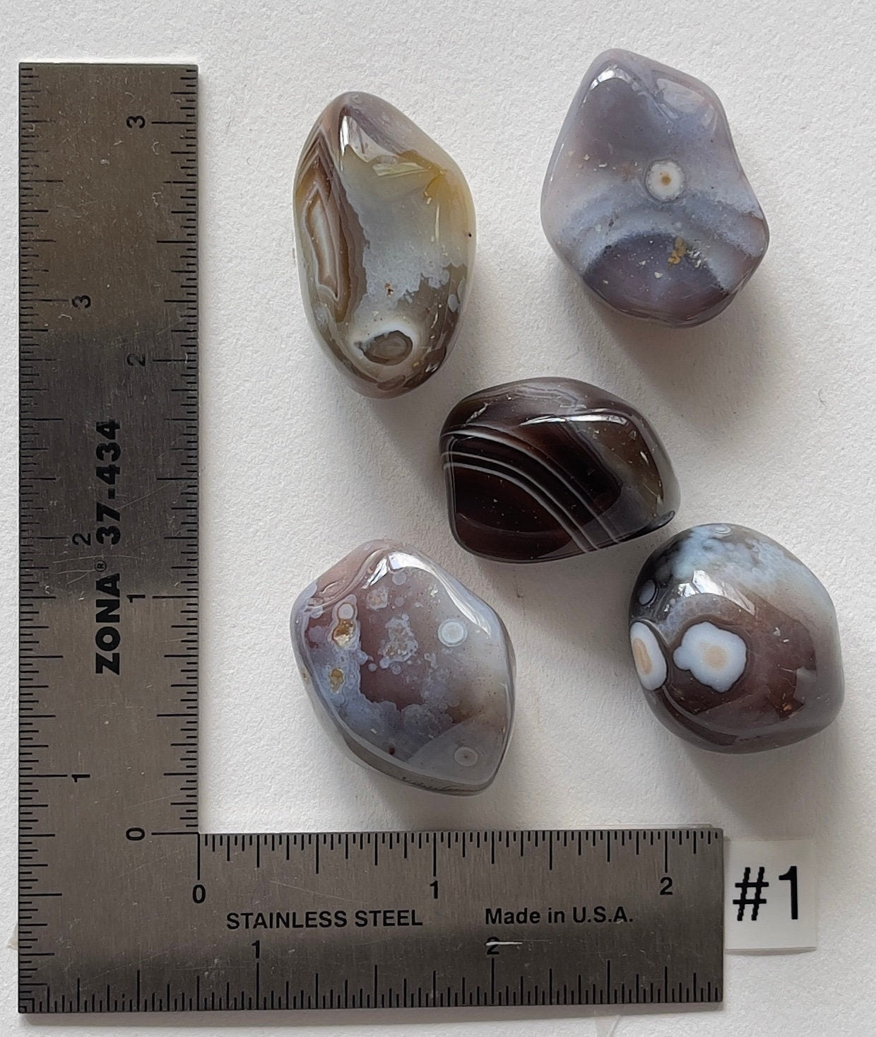 Grey Eye Agate Tumbles